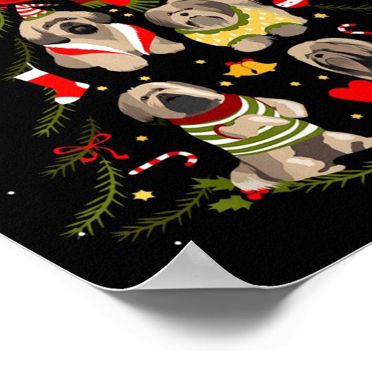 Christmas Tree Lhasa Apso Lover Xmas Dog Owner New Poster (Hoek)