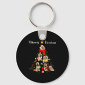 Christmas Tree Lhasa Apso Lover Xmas Dog Owner New Sleutelhanger (Voorkant)