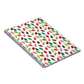 Christmas Tree Lights Bulbs Cover Notebook Journal Notitieboek (Rechterzijde)