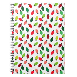 Christmas Tree Lights Bulbs Cover Notebook Journal Notitieboek