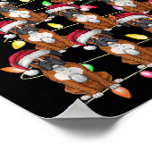 Christmas Tree Lights Men Women Santa Boxer Dog Xm Poster (Hoek)