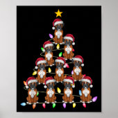 Christmas Tree Lights Men Women Santa Boxer Dog Xm Poster (Voorkant)