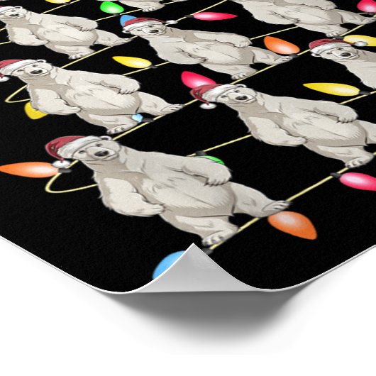 Christmas Tree Lights Men Women Santa Lar Bear Xma Poster (Hoek)