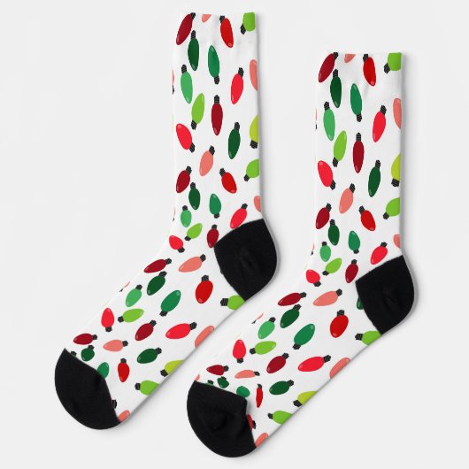 Christmas Tree Lights Original Print Socks Sokken (Links)