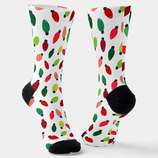 Christmas Tree Lights Original Print Socks Sokken (Gebogen)