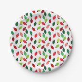 Christmas Tree Lights Party Paper Plates Papieren Bordje (Voorkant)
