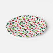 Christmas Tree Lights Party Paper Plates Papieren Bordje (Gekanteld)