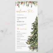 Christmas Tree Lights Pine Winter Wedding Program Programmakaart (Voorkant)