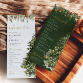 Christmas Tree Lights Pine Winter Wedding Program Programmakaart