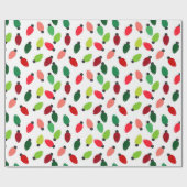 Christmas Tree Lights Print Wrap Paper Cadeaupapier (Vlak)