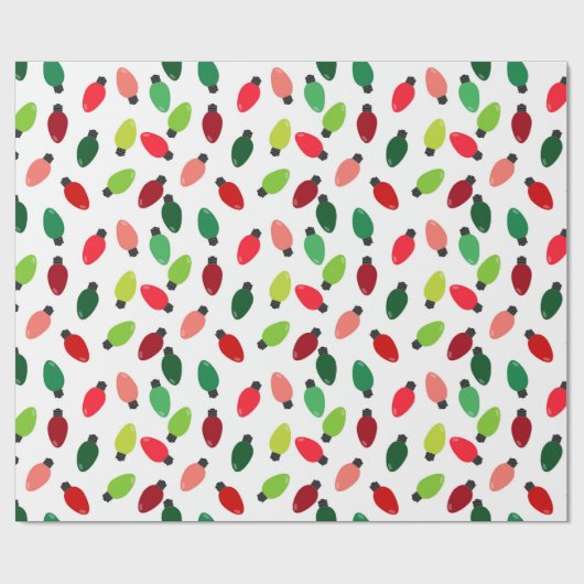 Christmas Tree Lights Print Wrap Paper Cadeaupapier (Vlak)