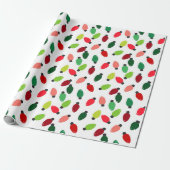 Christmas Tree Lights Print Wrap Paper Cadeaupapier (Uitgerold)