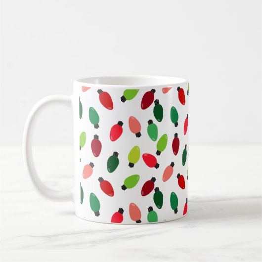 Christmas Tree Lights Printed Coffee Cup Mug Koffiemok (Links)