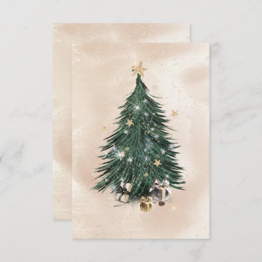Christmas Tree Luxury Greeting Card Bedankkaart (Voorkant / Achterkant)