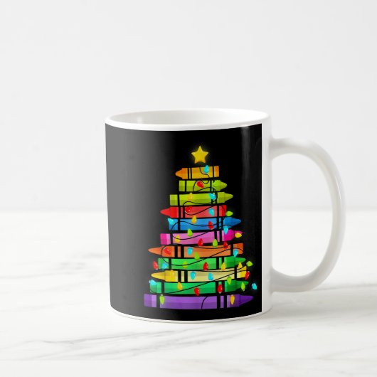 Christmas Tree Made Of Crayons School Teacher Life Koffiemok (Rechts)