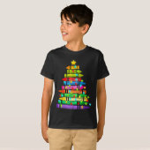 Christmas Tree Made Of Crayons School Teacher Life T-shirt (Voorkant volledig)