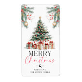 Christmas Tree Merry Christmas Gift Sticker (Voorkant)