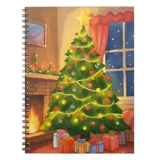 Christmas Tree | Merry Christmas Painting Notitieboek (Voorkant)