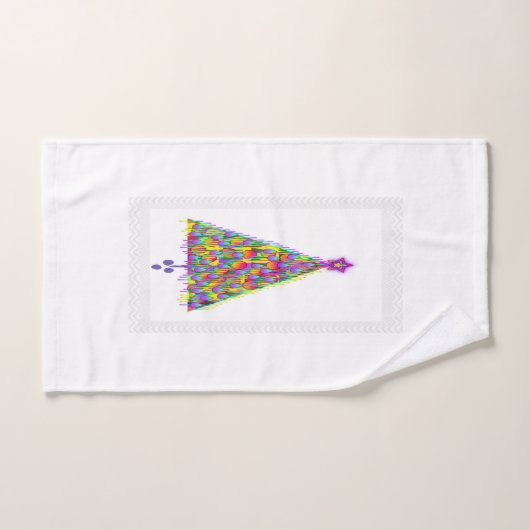 CHRISTMAS TREE MET PAARSE STAR HANDDOEK (Handdoek)