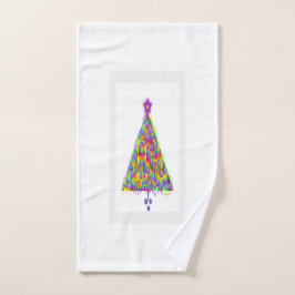 CHRISTMAS TREE MET PAARSE STAR HANDDOEK