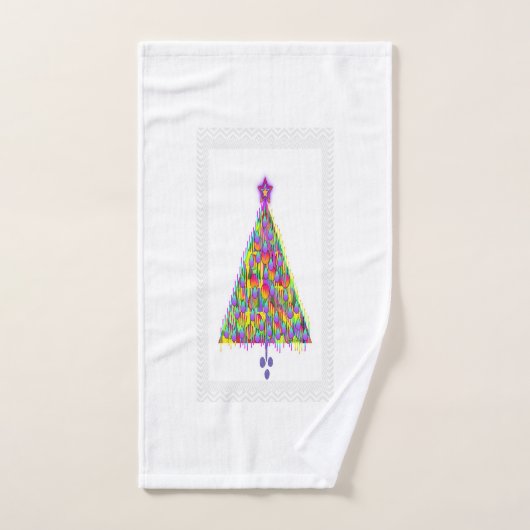 CHRISTMAS TREE MET PAARSE STAR HANDDOEK (Handdoek)