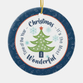 Christmas Tree Most Wonderful Time Custom Photo Keramisch Ornament (Voorkant)