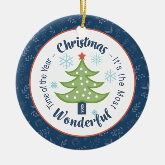 Christmas Tree Most Wonderful Time Custom Photo Keramisch Ornament (Voorkant)