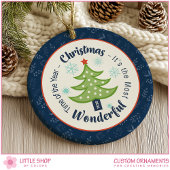 Christmas Tree Most Wonderful Time Custom Photo Keramisch Ornament