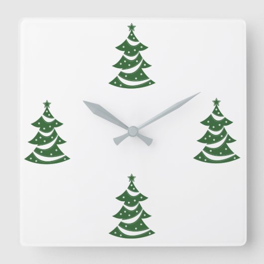 **CHRISTMAS TREE OH CHRISTMAS TREE * * CLOCK VIERKANTE KLOK (Voorkant)