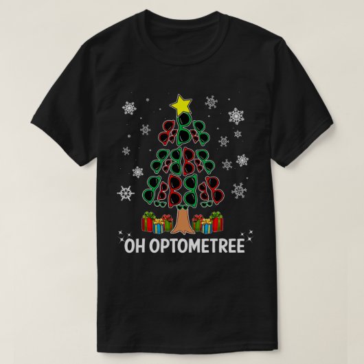 Christmas Tree Oh Optometree Optometry Glasses Des T-shirt (Design voorkant)