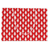 Christmas Tree on Red Pines Pattern - Merry Xmas Groot Cadeauzakje (Achterkant)
