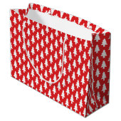 Christmas Tree on Red Pines Pattern - Merry Xmas Groot Cadeauzakje (Achterkant Gekanteld)