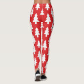 Christmas Tree on Red Pines Pattern - Merry Xmas Leggings (Achterkant)