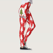 Christmas Tree on Red Pines Pattern - Merry Xmas Leggings (Rechts)