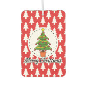 Christmas Tree on Red Pines Pattern - Merry Xmas Luchtverfrisser (Voorkant)