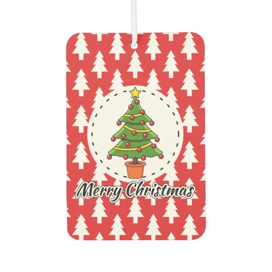 Christmas Tree on Red Pines Pattern - Merry Xmas Luchtverfrisser (Voorkant)