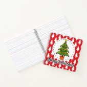 Christmas Tree on Red Pines Pattern - Merry Xmas Notitieboek (Binnen)