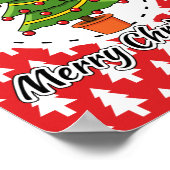 Christmas Tree on Red Pines Pattern - Merry Xmas Poster (Hoek)