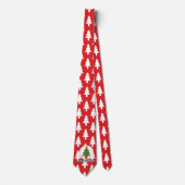 Christmas Tree on Red Pines Pattern - Merry Xmas Stropdas (Voorkant)
