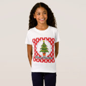 Christmas Tree on Red Pines Pattern - Merry Xmas T-shirt (Voorkant volledig)