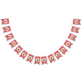 Christmas Tree on Red Pines Pattern - Merry Xmas Vlaggetjes (Alle)