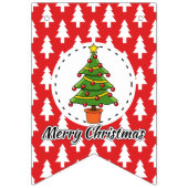 Christmas Tree on Red Pines Pattern - Merry Xmas Vlaggetjes (Tweede vlag)