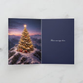 Christmas tree on top of a mountain custom feestdagen kaart (Binnen)