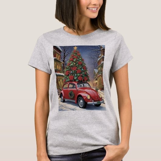 Christmas Tree On Top Of Red Hippie Bug Car (Voorkant)
