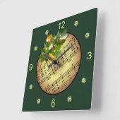 Christmas Tree Ornament ~ Bell & Mistletoe ~ Vierkante Klok (Hoek)