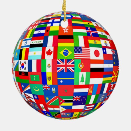 CHRISTMAS TREE ORNAMENT WORLD FLAGS (Achterkant)