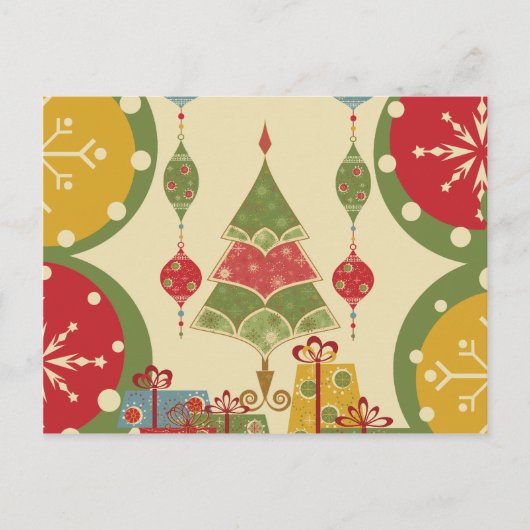 Christmas Tree Ornaments Gifts Presents Holiday Feestdagenkaart (Voorkant)