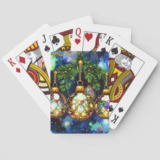 Christmas Tree Ornaments Holiday Games Pokerkaarten (Achterkant)