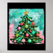 Christmas Tree Ornaments Holiday Xmas Lights Men W Poster (Voorkant)