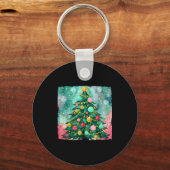 Christmas Tree Ornaments Holiday Xmas Lights Men W Sleutelhanger (Voorkant)